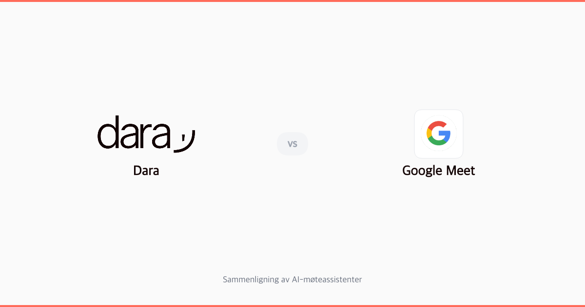 Dara vs Google Meet (Gemini): Sammenligning for norske bedrifter