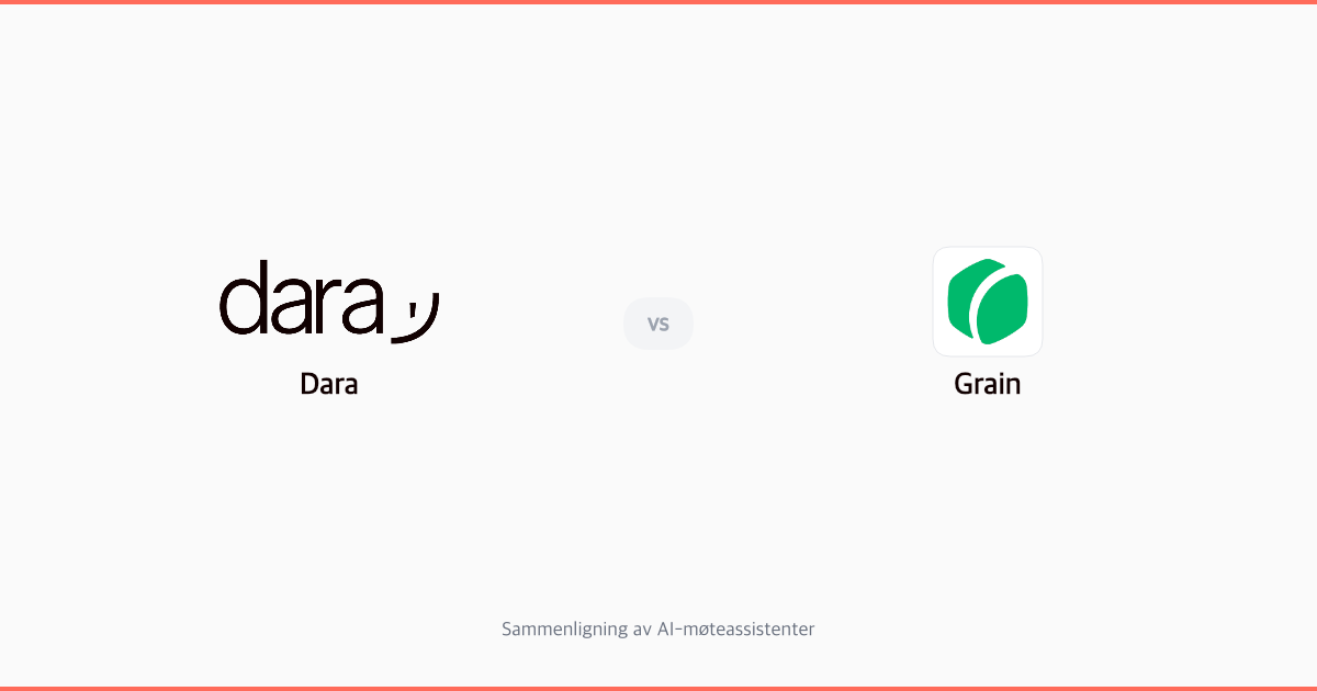 Dara vs Grain: Hvilken AI møteassistent passer for norske bedrifter?