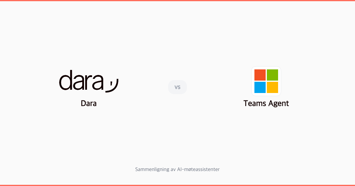 Dara vs Teams Facilitator Agent: Hvilken AI-møteassistent passer for deg?